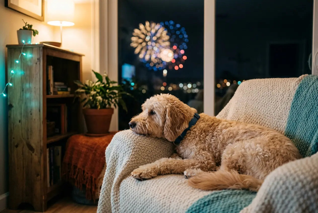 Mon chien a peur des feux d'artifice : comment l'aider Image